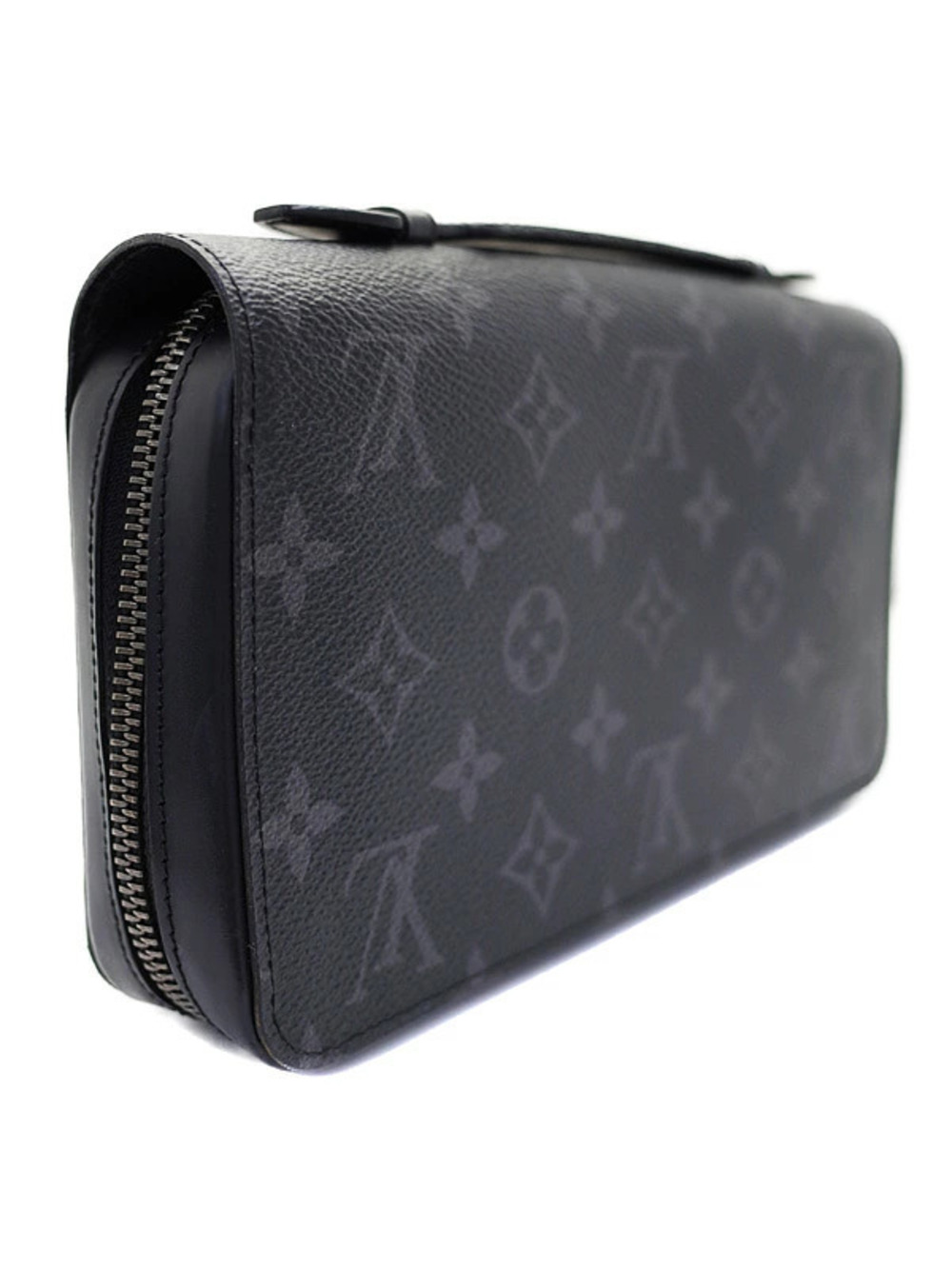 Louis Vuitton Black Eclipse Wallet Monogram Zippy Long Zipper Round Black